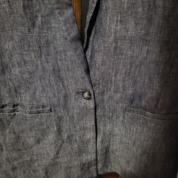 Banana Republic Women’s Linen One Button Blazer Chambray Blue Size 8 - Picture 7 of 7